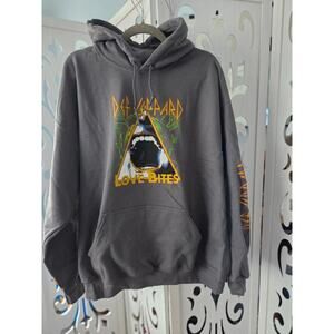 Def Leppard Love Bites Band Hoodie NWT XL 80s Rock Hysteria Graphic Sweatshirt